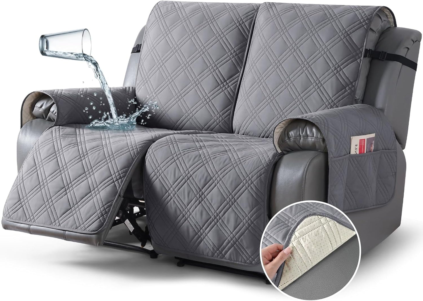 100% Waterproof Loveseat Recliner Cover for 2 Seater Sofas