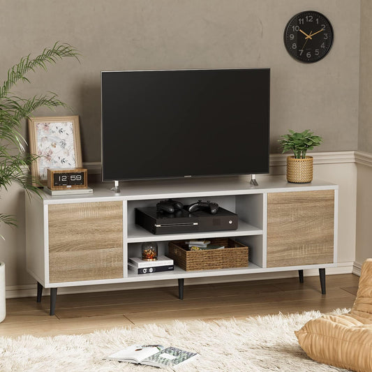 Modern TV Stand for 65 Inch Television with Storage Cabinets