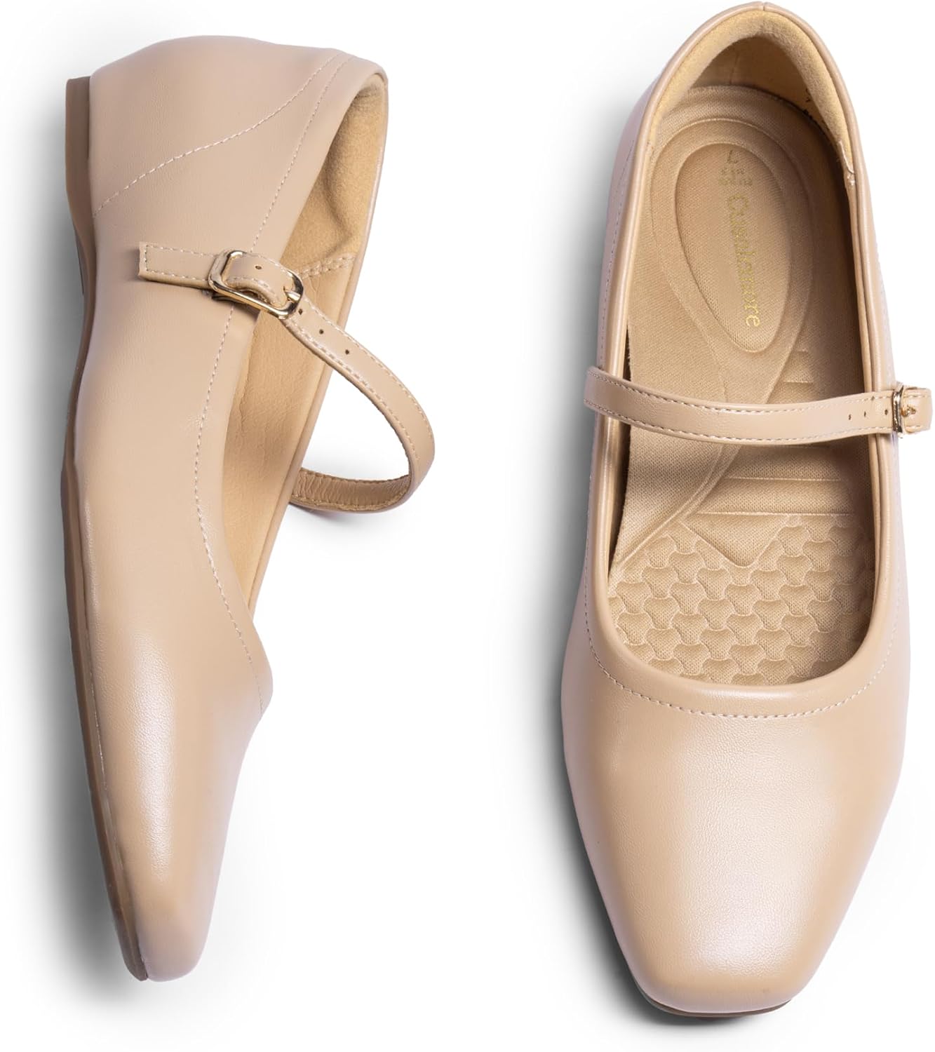 Mary Jane Flat Shoes with Arch Support and Hidden Wedge Heel