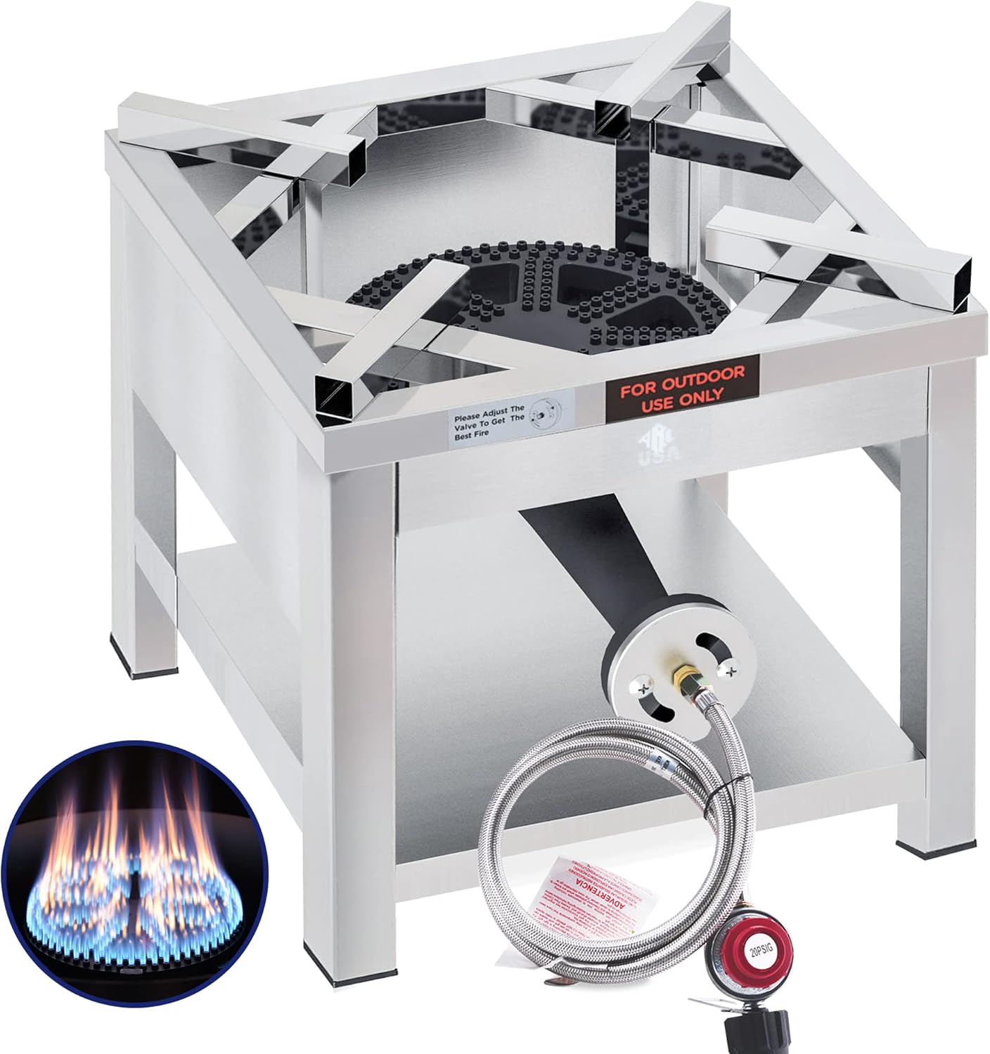 ARC Stainless Steel Single Burner Propane Stove for Outdoor Cooking