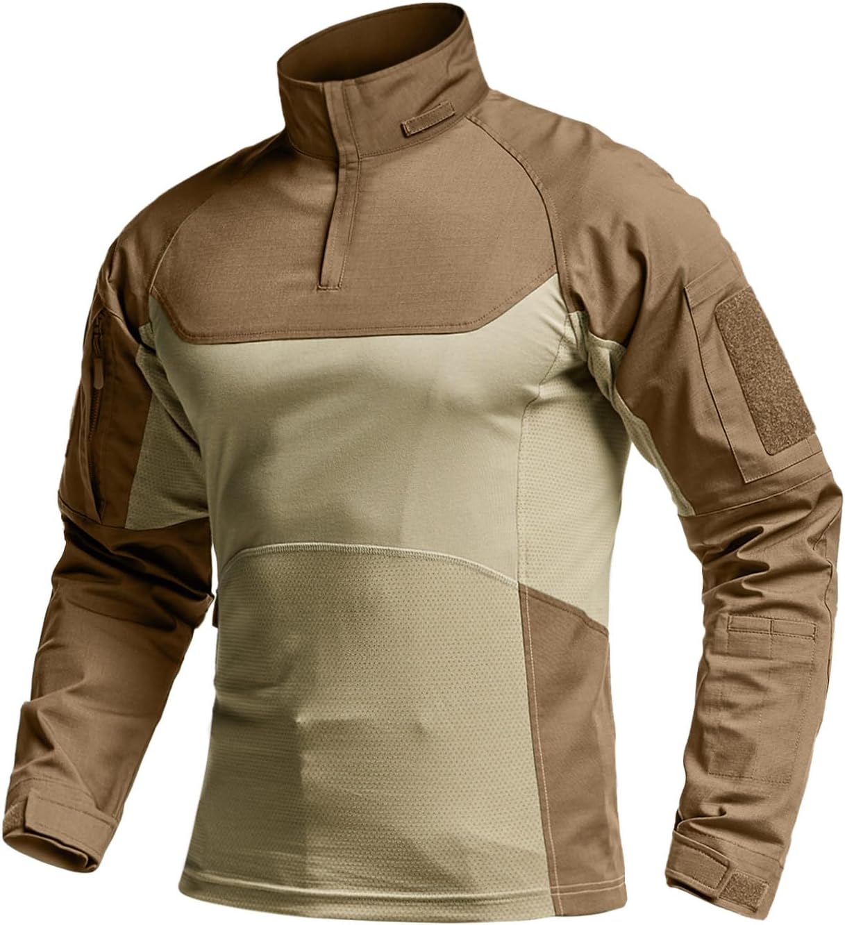 CQR Men's Combat Shirt Tactical 1/4 Zip Long Sleeve Military