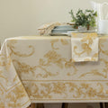 Harmony Scroll Woven Damask Tablecloth 60ft x 144ft - Elegant Durable