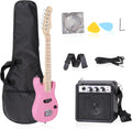 30 Inch Kids Electric Guitar with Complete Beginner Kit in Pink