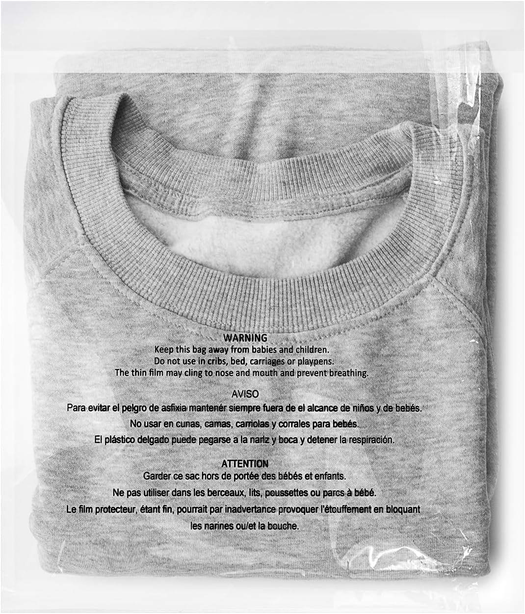 iMailer 1000 Count Clear Plastic Poly Bags for Clothing and More