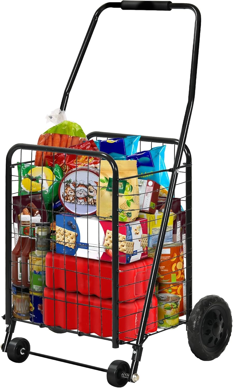 Folding Shopping Cart with Wheels for Seniors and Groceries