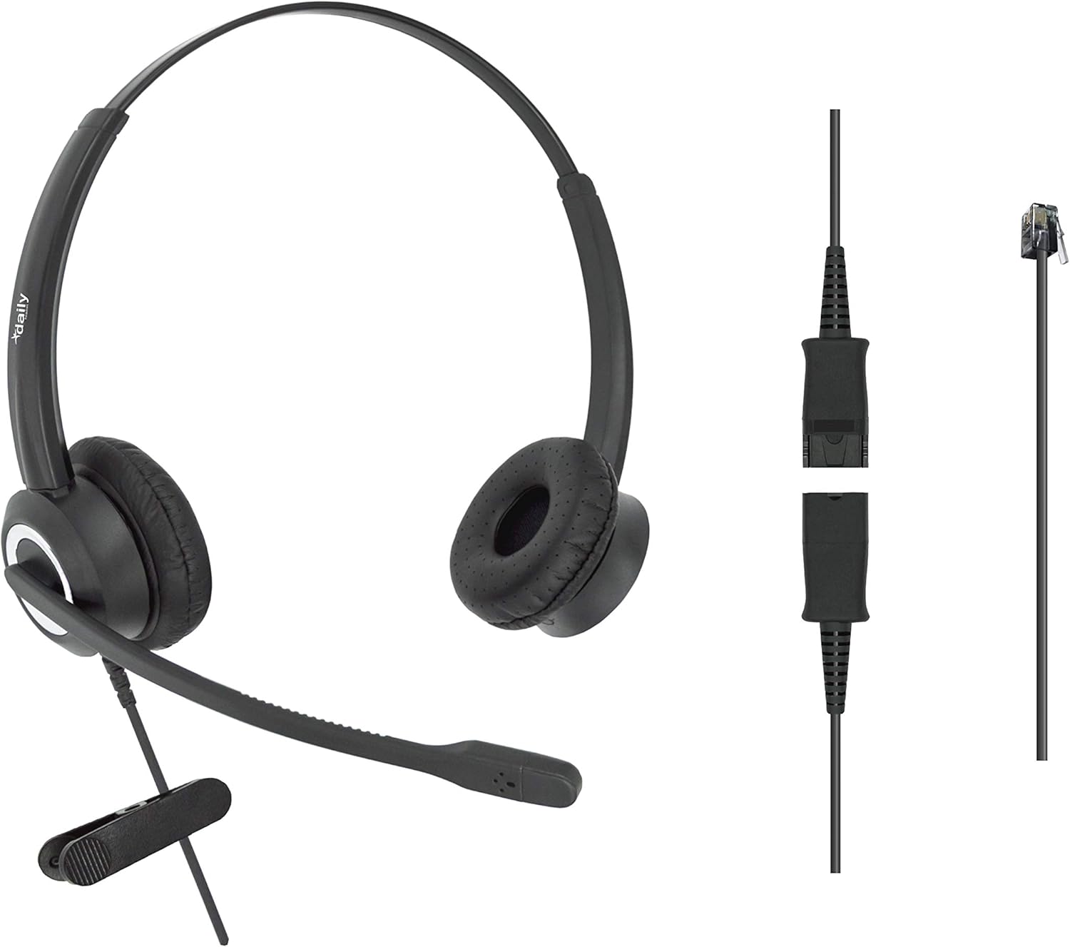 RJ9 Office Headset HD Voice for Business Phones with Adapter