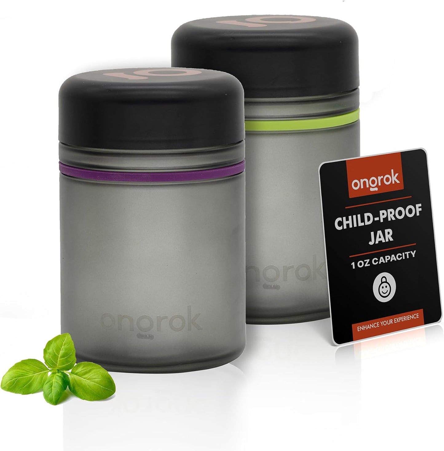 ONGROK Glass Storage Jar Set - UV Resistant and Airtight Design