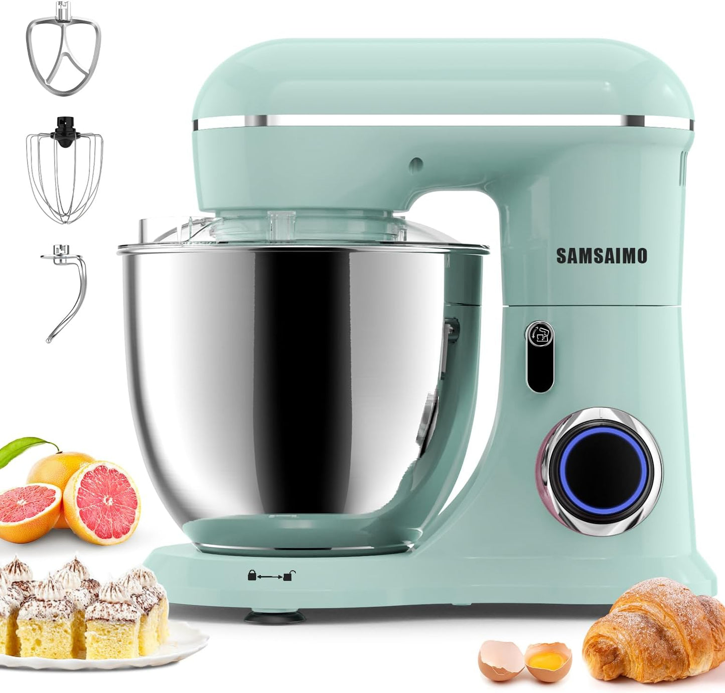 3-IN-1 Electric Stand Mixer with 6.5QT Bowl and 10 Speeds