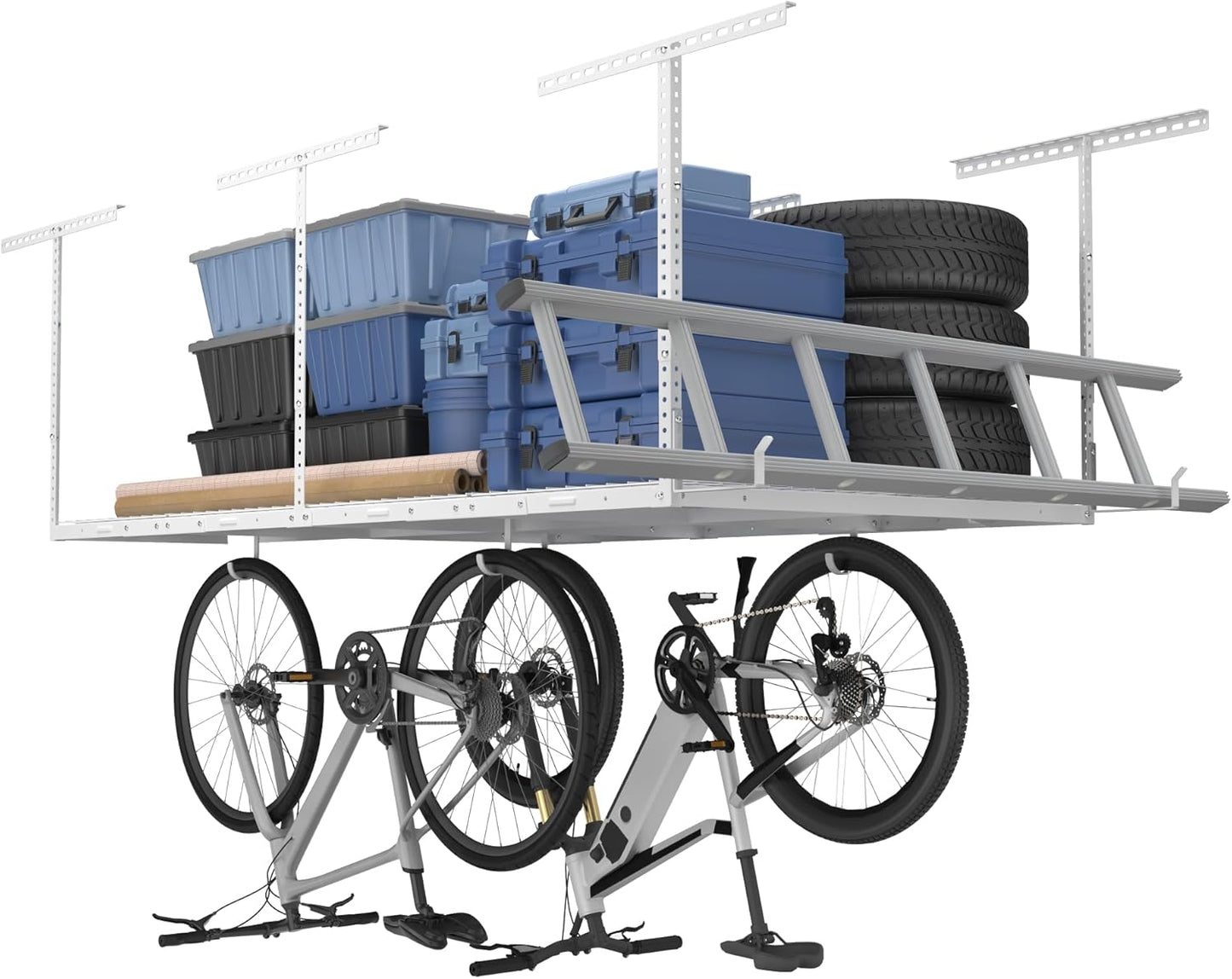 FLEXIMOUNTS 4x8 Overhead Garage Storage Rack for Maximum Space