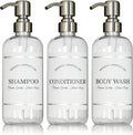 Clear Refillable Shampoo and Conditioner Bottles - Stylish Shower