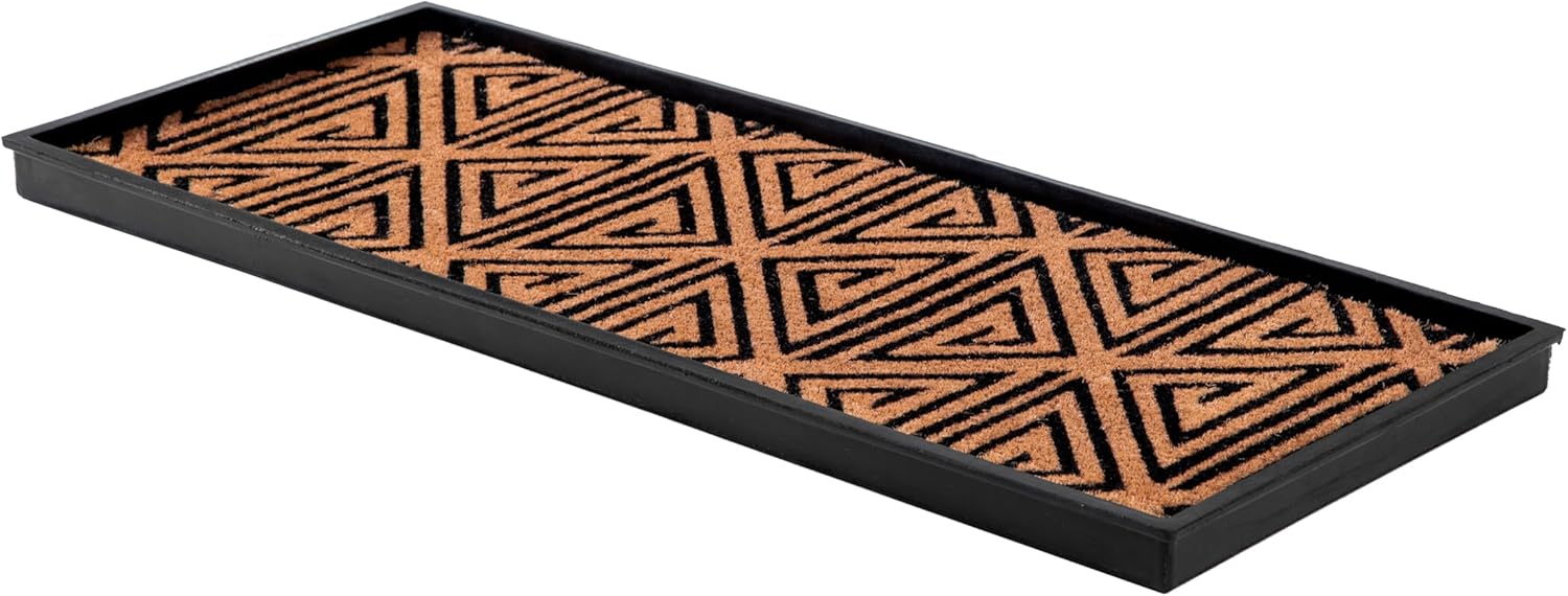 Durable Rubber Boot Tray with Coir for Entryway Organization