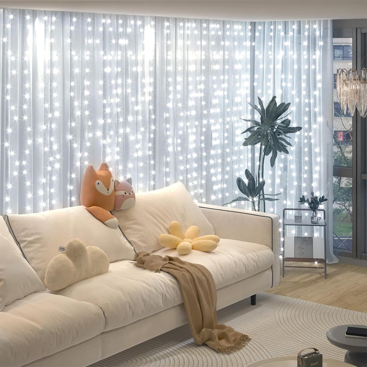 300 LED Fairy Curtain Lights: Twinkle Any Space!