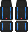 Rubbermaid Car Floor Mat Full Set with Blue Aluminum Inserts - Heavy