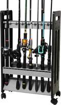 Fishing Rod Holder for 16 Rod and Reel Combos - Mobile Vertical Rack