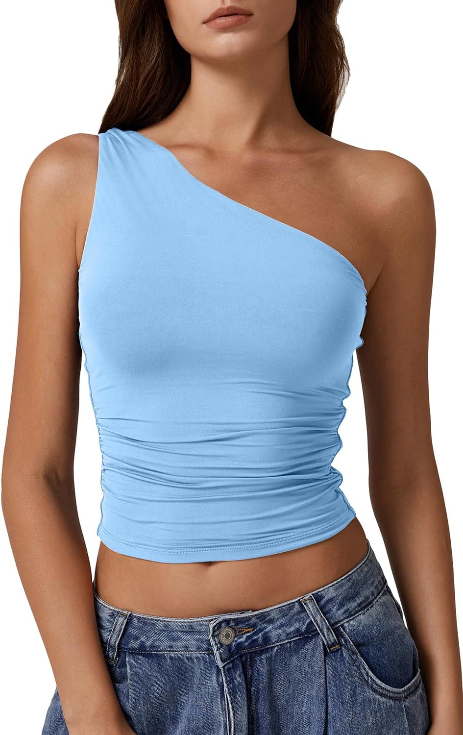 Stylish One Shoulder Tank Tops for Women by QINSEN - Perfect Fit