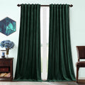 Dark Green Velvet Curtains 52Wx84L - Room Darkening Luxury Drapes
