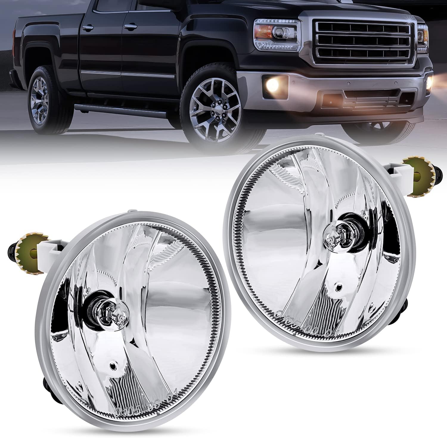 Nilight Fog Light Assembly for Chevy and GMC Vehicles 2007-2017