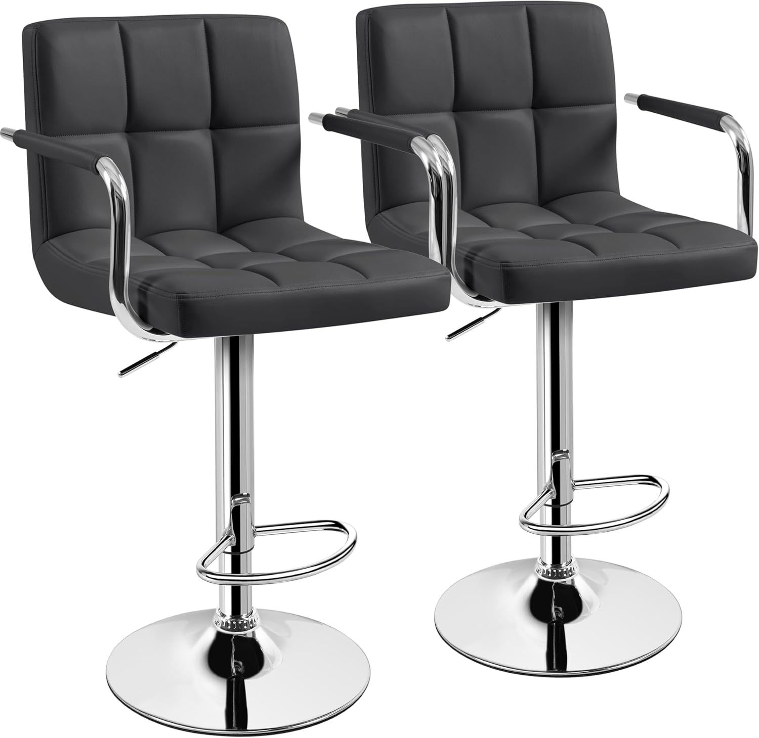 Yaheetech Bar Stools Set of 2, Adjustable Swivel Barstools
