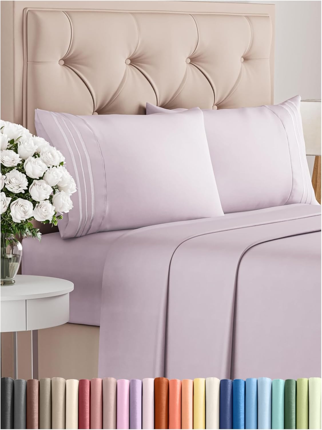 King Size 4 Piece Sheet Set - Luxurious Soft Cooling Bedding