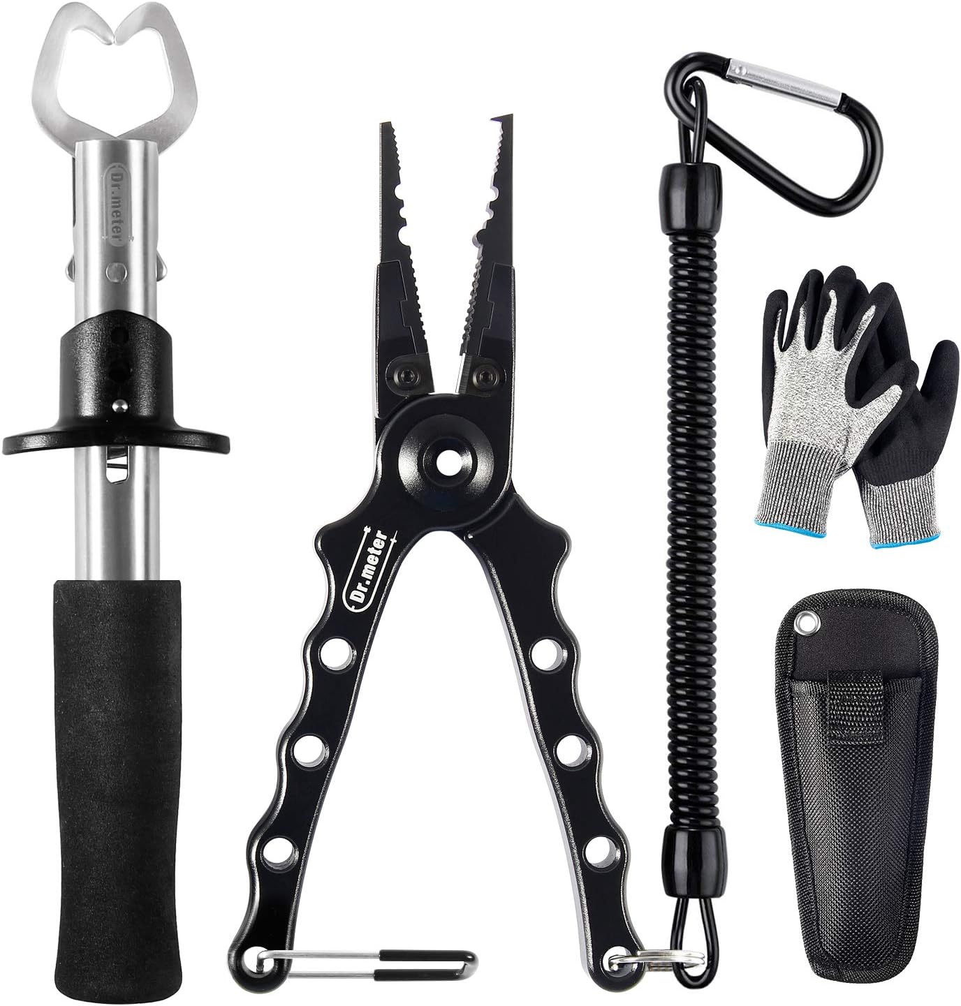 Dr.meter Aluminum Fishing Pliers: Saltwater Resistant with Tungsten Cutters
