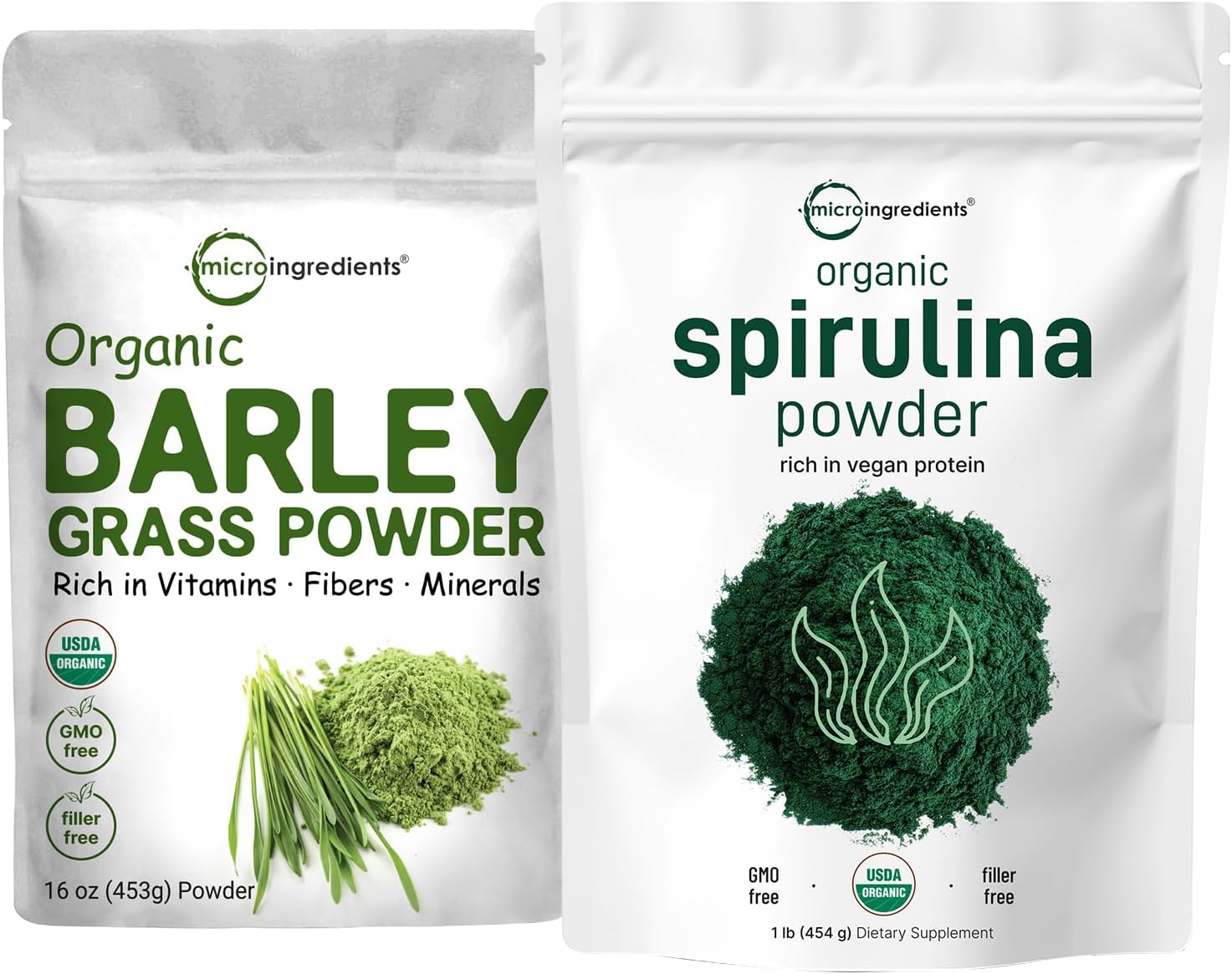 Superfood Duo: Spirulina & Barley Grass Bundle