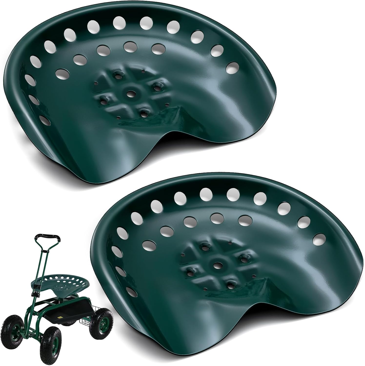 2 Pcs Metal Tractor Seat for Lawnmower, Forklift, and More