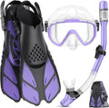 Snorkeling Gear for Adults with Panoramic View Mask and Fins