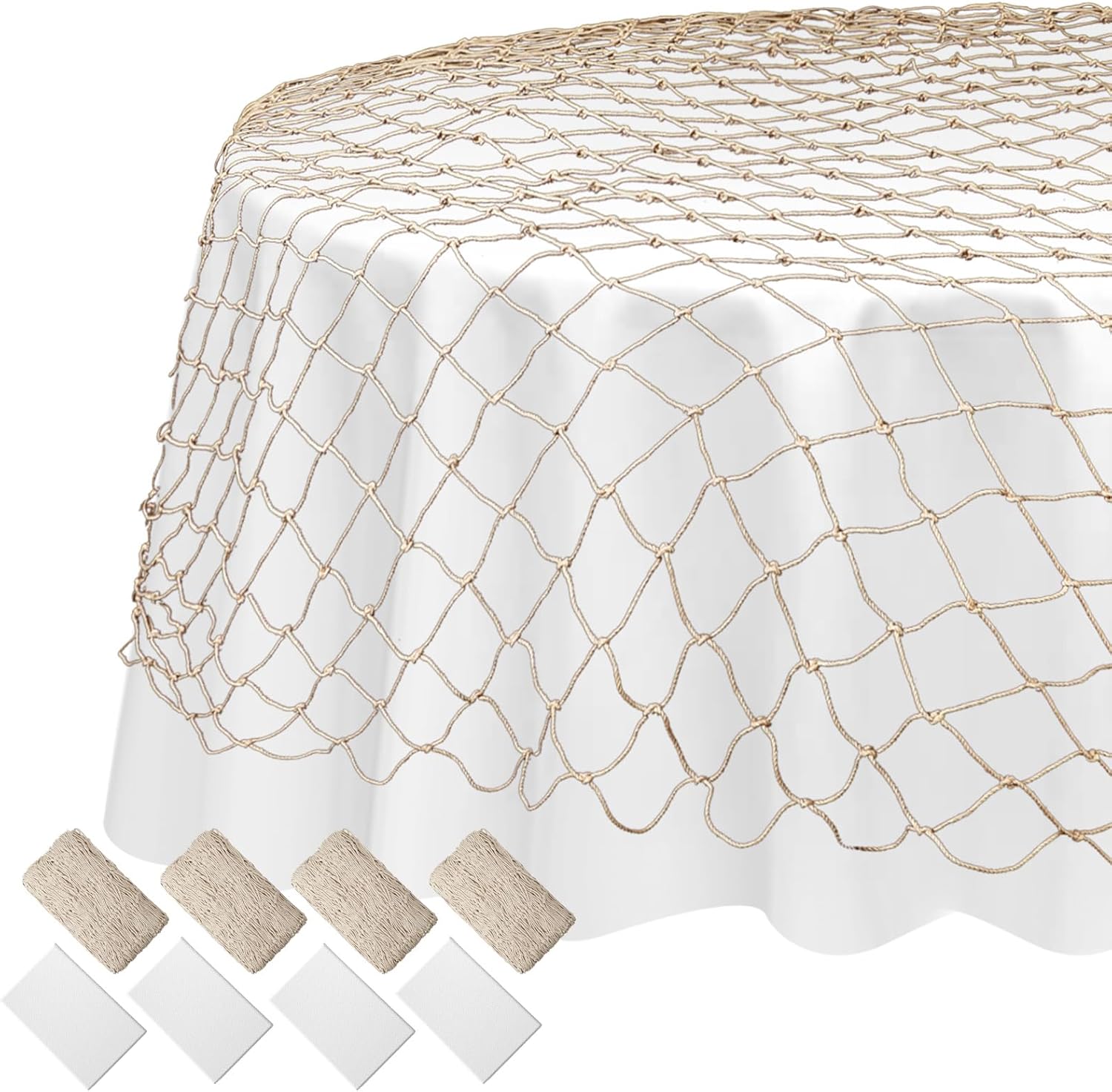 Irenare Fish Net Tablecloth Set - Perfect for Ocean Theme Parties