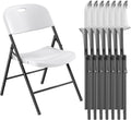 Nazhura 350 lb Capacity Heavy Duty Plastic Folding Chair - 8 Pack