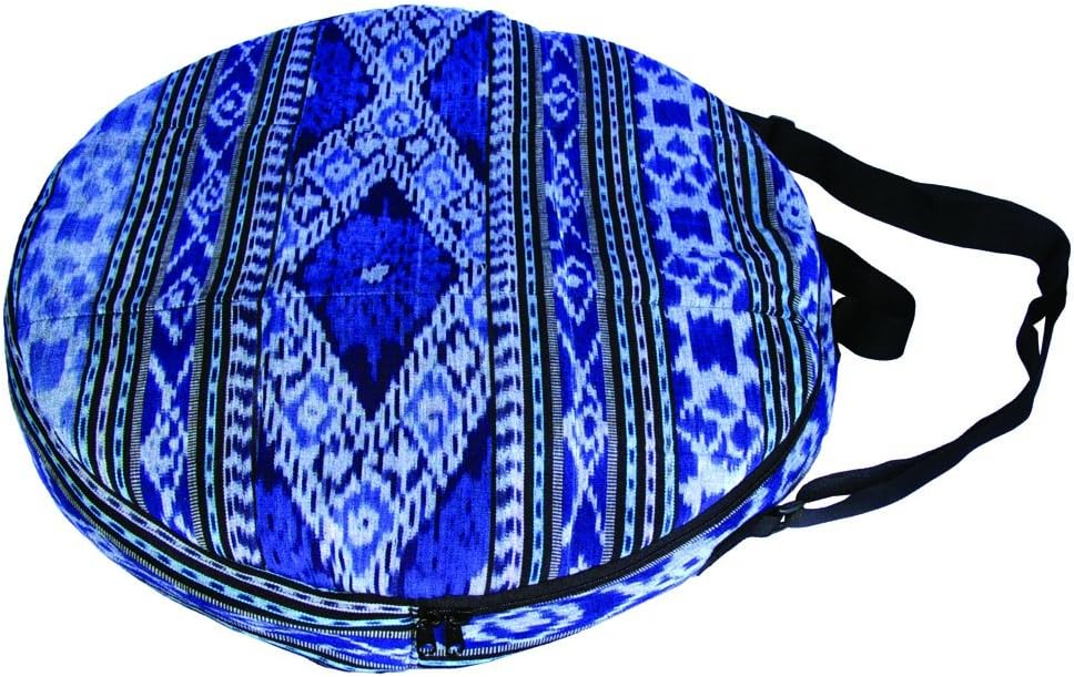 Terre Bag for Shaman Drum in Ikat - Handmade Cotton Blue