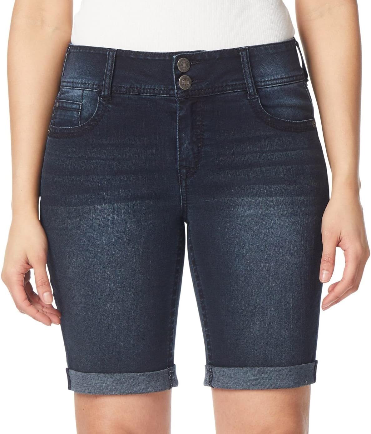 WallFlower Women's Luscious Curvy 9-inch Mid-Rise Bermuda Shorts