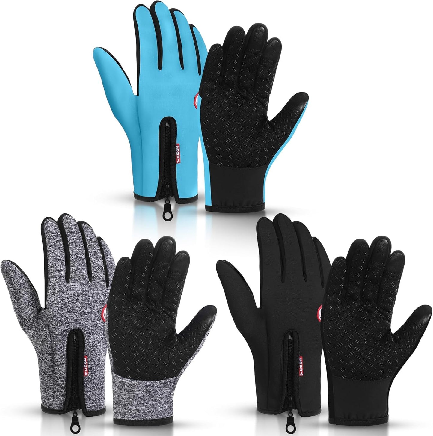 Zhanmai 3 Pairs Touch Screen Winter Gloves - Stay Warm & Connected!