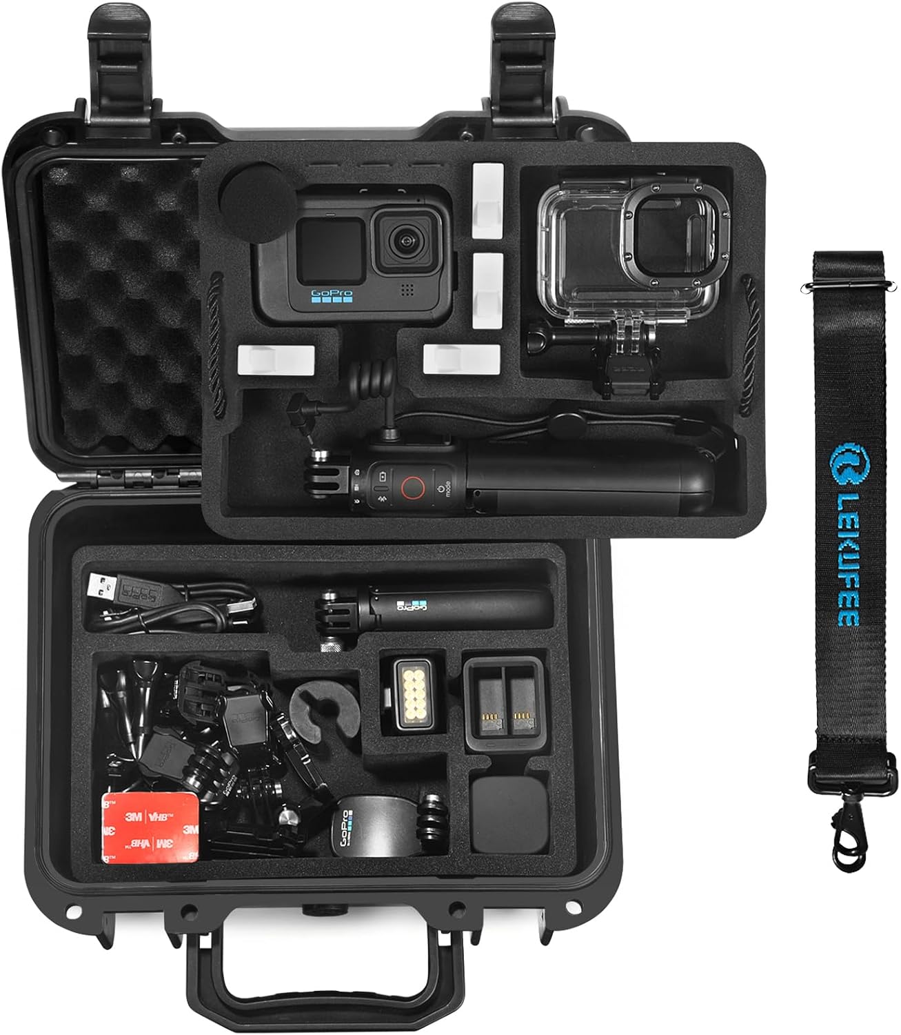 Lekufee Waterproof Hard Case for GoPro Hero 13 to 8 Cameras