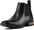 JASONSTAR Chelsea Cowboy Boots for Men Square Toe Western Ankle Boots