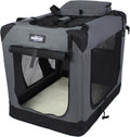 EliteField 3-Door Folding Soft Dog Crate 42in - Spacious Portable Home