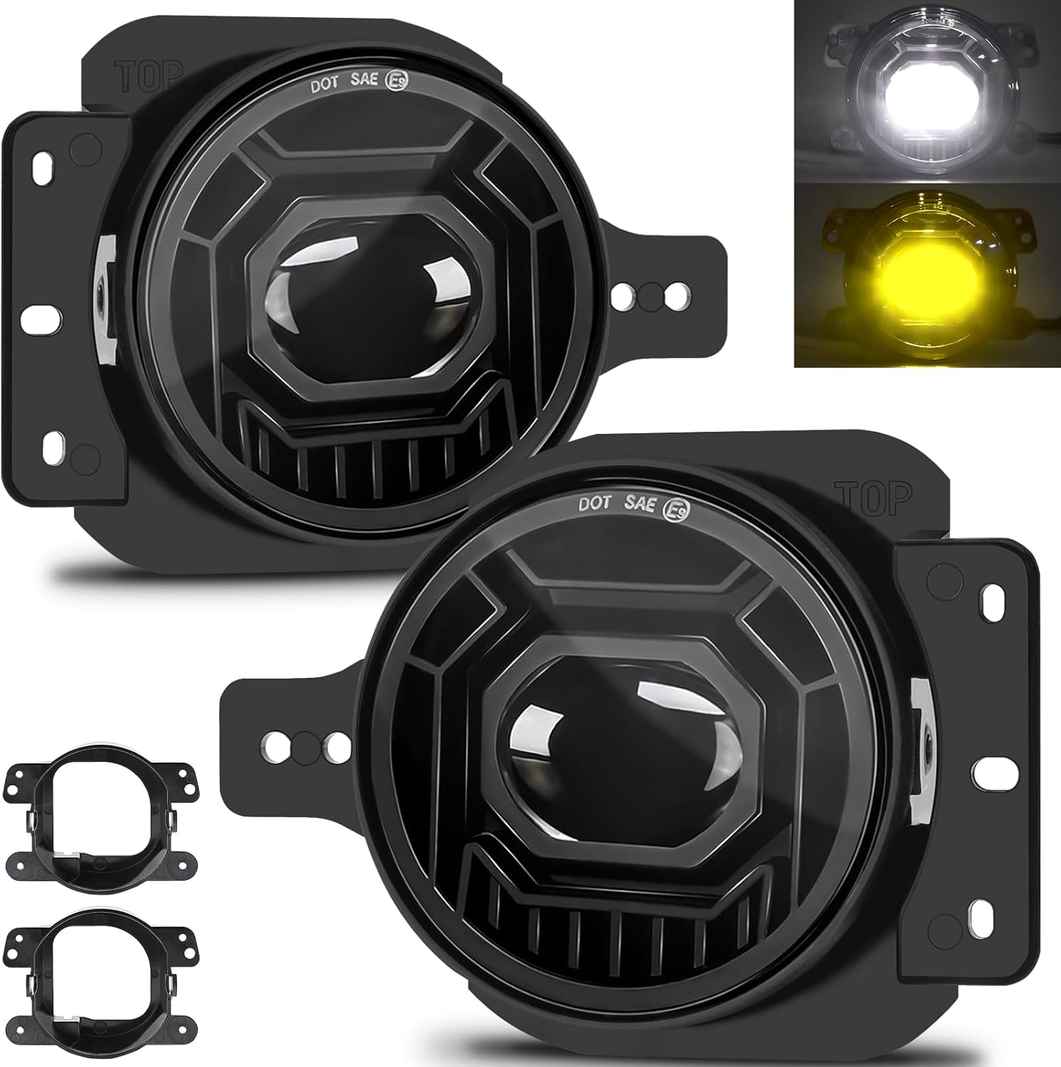 4 Inch Round LED Fog Lights for Jeep Wrangler JL & Gladiator JT