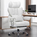 400LBS White Office Chair with Leg Rest