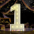 4FT Marquee Light Up Number 1 - Large LED Sign for Parties