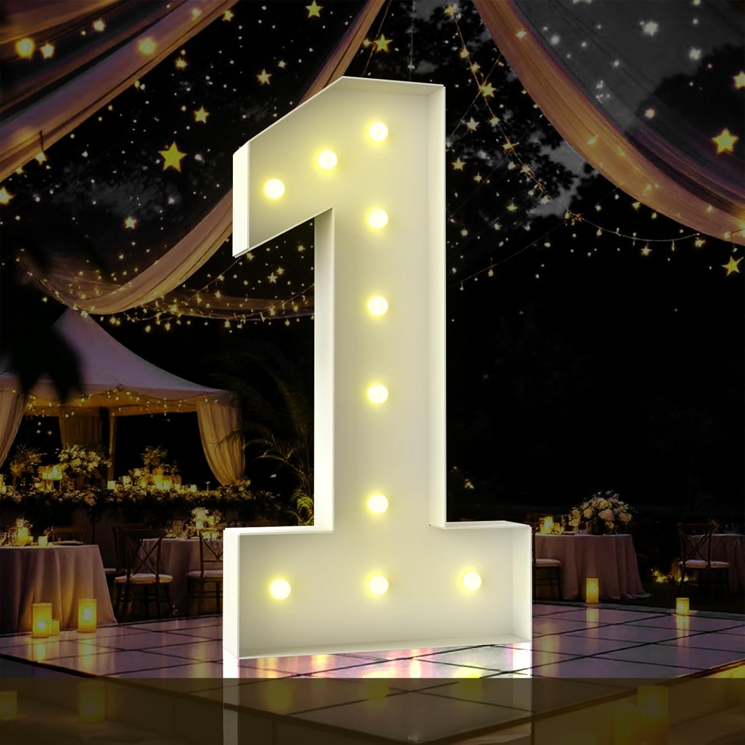 4FT Marquee Light Up Number Sign for Parties and Celebrations