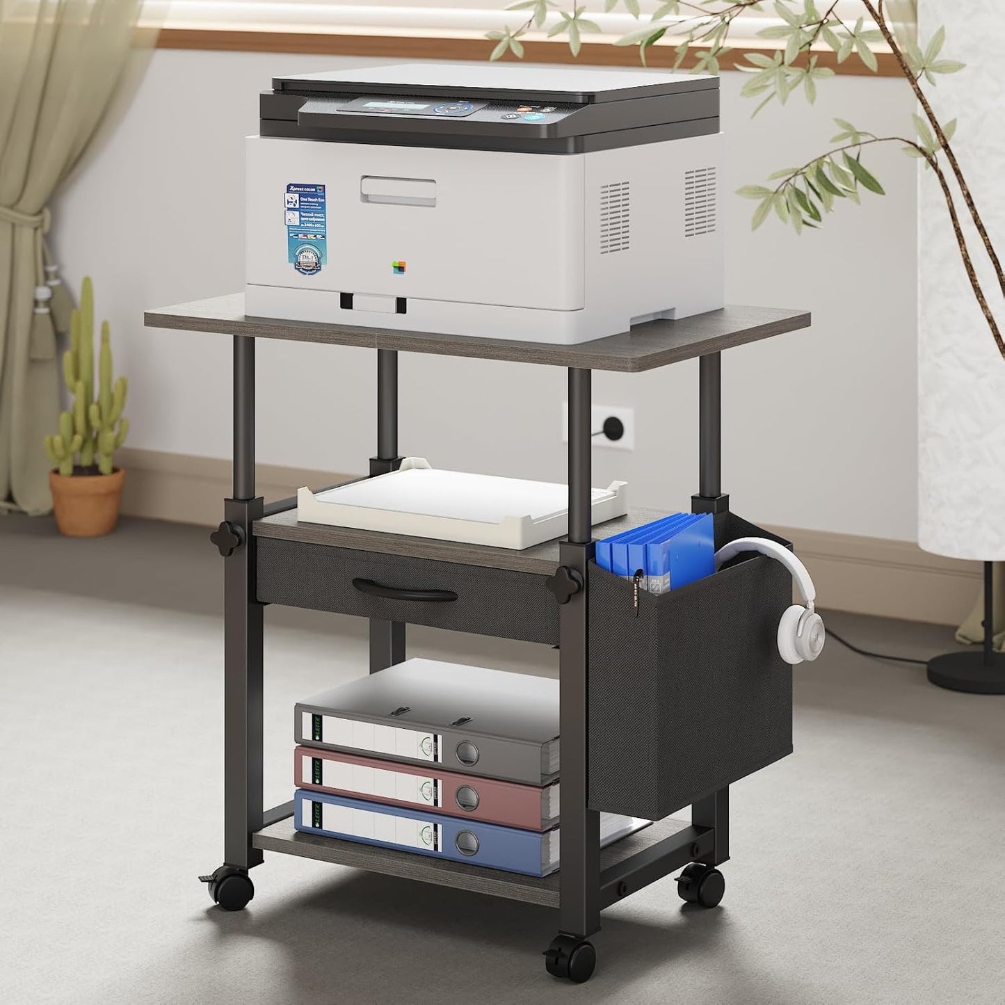 22x15 Large Printer Stand with Drawer for Home Office Use