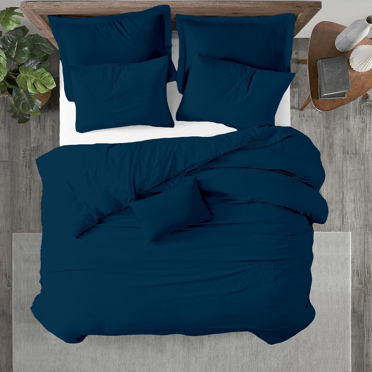 Luxurious 3 Pc California King Duvet Cover Set in Green Teal