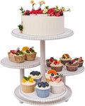 GENMOUS 4 Tiered Beaded Cake and Cupcake Stand - Holds 50 Cupcakes