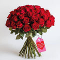 Real Fresh Cut Red Roses - 50 Fresh Flowers Bouquet - Farm-Fresh Gift