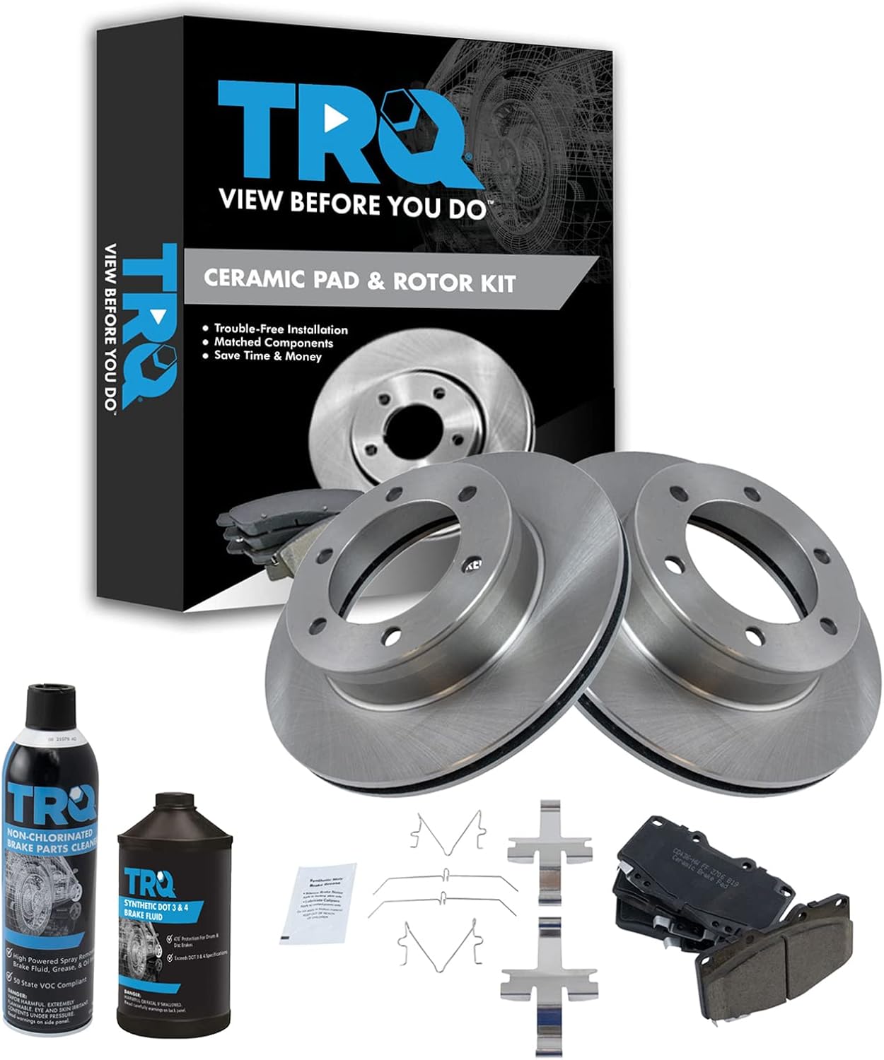 TRQ Front Brake Pad & Rotor Kit for 2001-2002 Toyota 4Runner