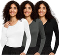 COZYFIT 3 Pack Underscrub Long Sleeve Women - Soft, Stretchy Fit Shoes