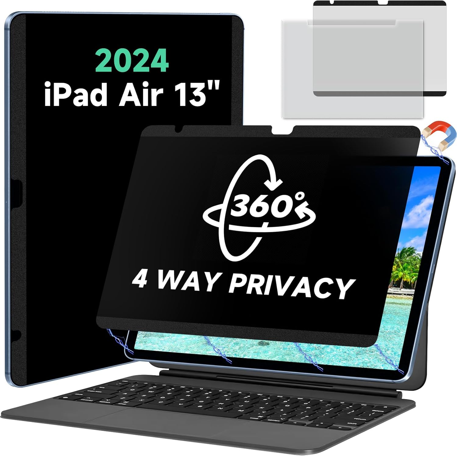 Magnetic 360 Privacy Screen Protector for iPad Air 13 Inch