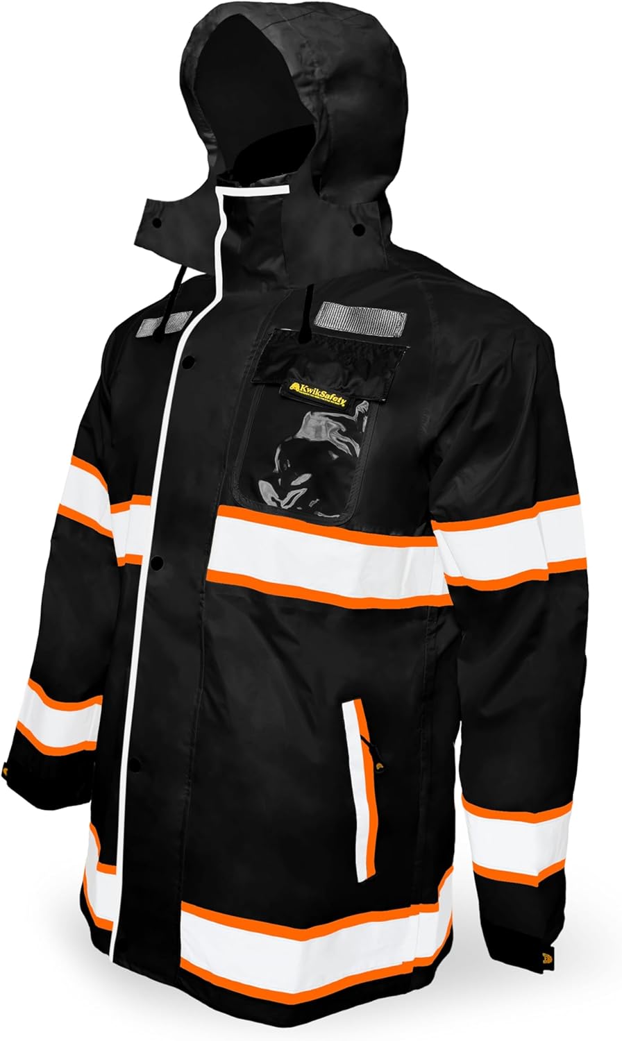 KwikSafety TORRENT Rain Jacket & Trench Coat for High Visibility