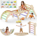 Pikler Triangle Set with Cushion 9 in 1 Montessori Climber - Foldable