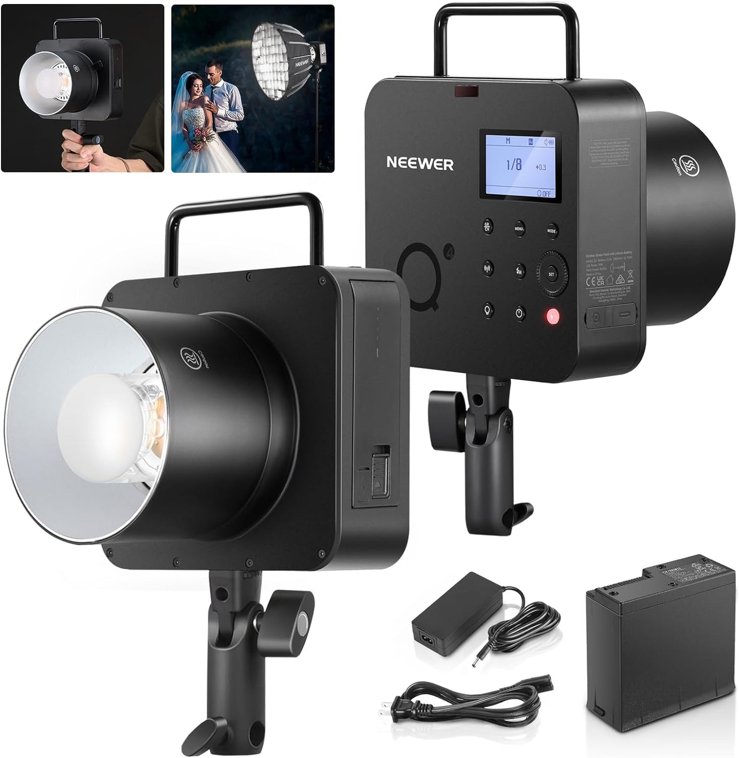 NEEWER Q4 400Ws TTL Outdoor Studio Flash Strobe for Photographers