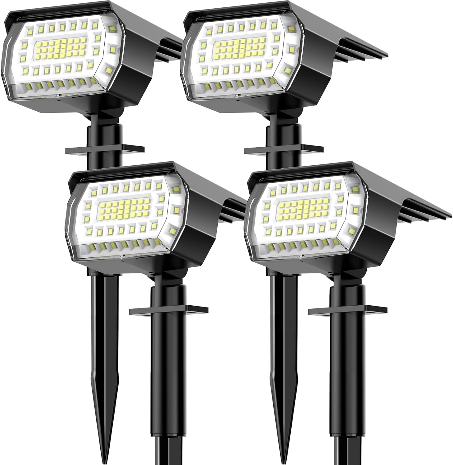 LANSOW Solar Spot Lights Outdoor - 76 LED 2-in-1 Landscape Lights